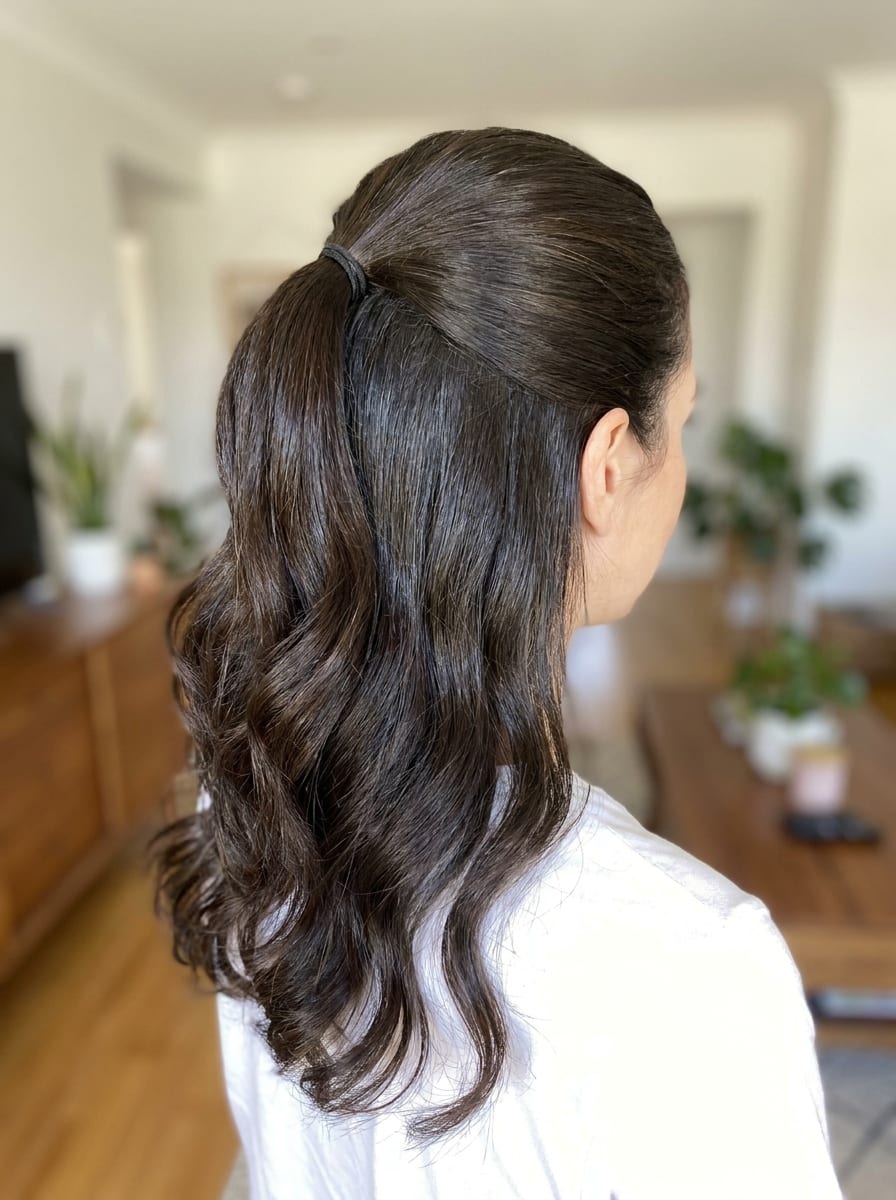 Sleek Half-up Ponytail - Sleek Frisur
